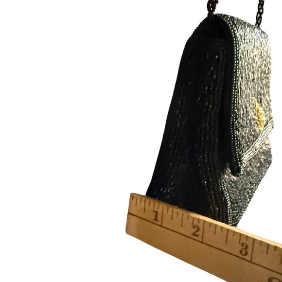 La Regale Embellished Beaded Chain Strap Evening Shoulder Bag Women's Black Form - Picture 8 of 9